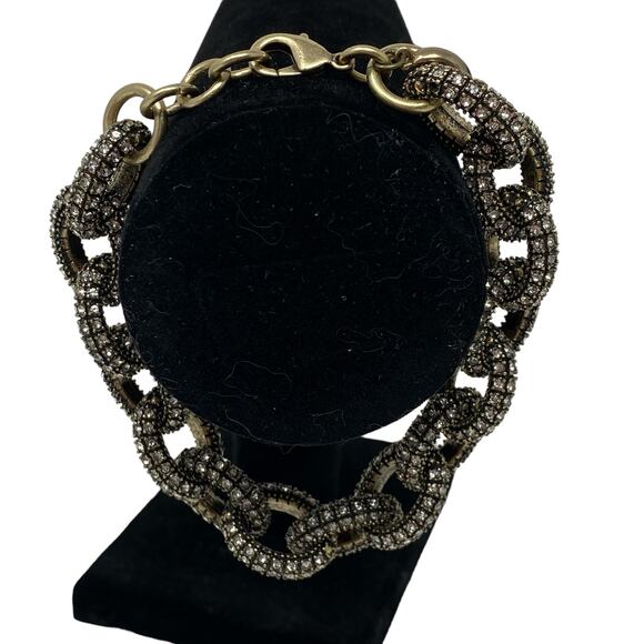 Banana Republic Woman's Gold Tone Black Chain Link Bracelet 8.5 Inch - Picture 8 of 9